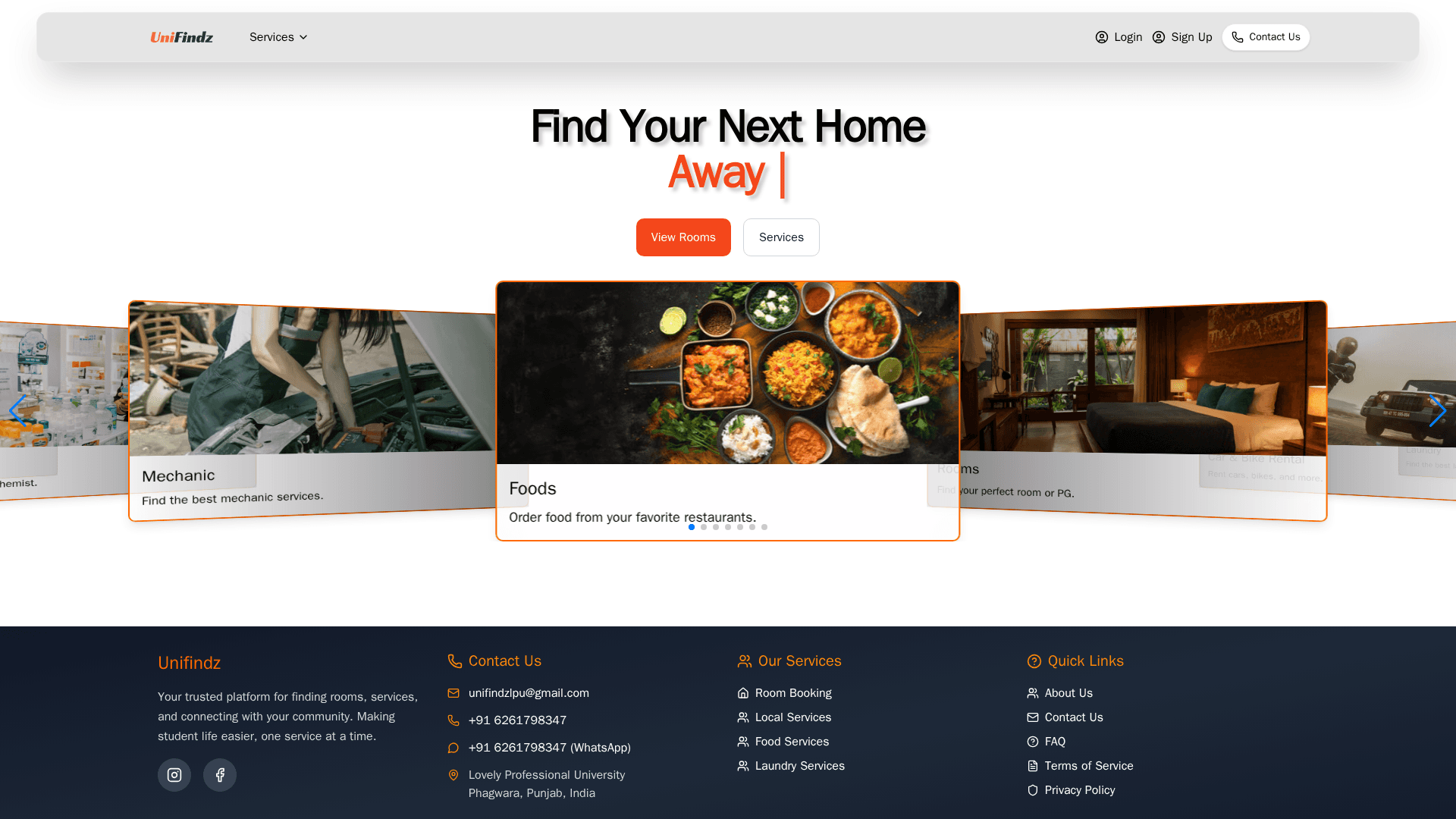 Unifindz: The Ultimate Student Services Platform
